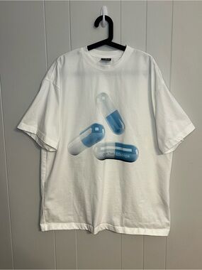 OTC OVER THE COUNTER streetwear oversized white Pill graphic t-shirt Size XXL